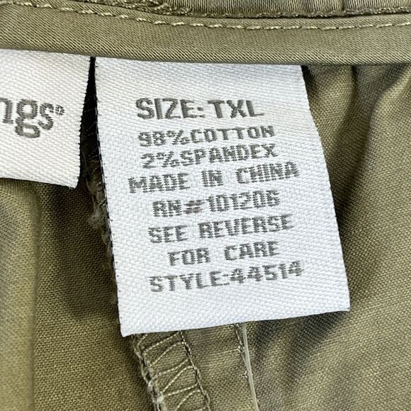 New Soft Surrounding Khaki Pants Crochet‎ Covered Button Ankle Straight Sz TXL - Picture 7 of 13